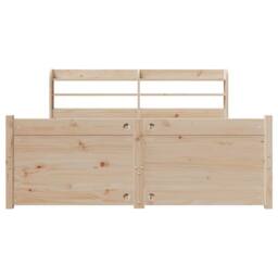 Berkfield Home Bed Frame with Headboard without Mattress 150x200 cm King Size in Natural - thumbnail 6
