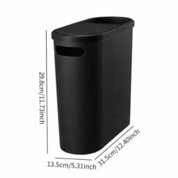 Kelvenix Plastic Waste Bin With Lid Black - Size: 0.6m2 - thumbnail 2