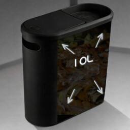 Kelvenix Plastic Waste Bin With Lid Black - Size: 0.6m2 - thumbnail 3