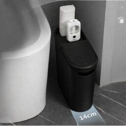 Kelvenix Plastic Waste Bin With Lid Black - Size: 0.6m2 - thumbnail 4