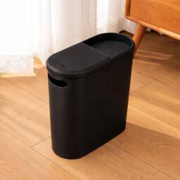 Kelvenix Plastic Waste Bin With Lid Black - Size: 0.6m2 - thumbnail 1