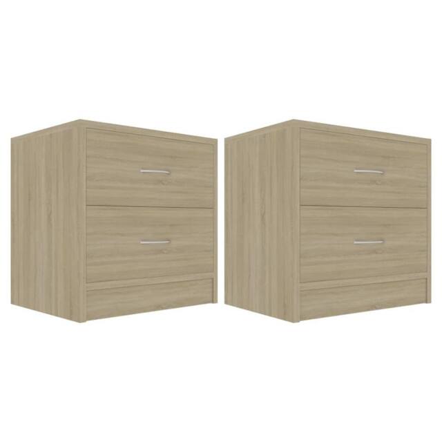 Berkfield Home Bedside Cabinets 2 pcs Sonoma Oak 40x30x40 cm Engineered Wood in Light Tan - Size: 40 x 30 x 40 cm - image 1
