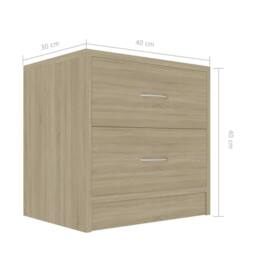 Berkfield Home Bedside Cabinets 2 pcs Sonoma Oak 40x30x40 cm Engineered Wood in Light Tan - Size: 40 x 30 x 40 cm - thumbnail 7