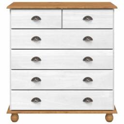 "Berkfield Home Chest of Drawers ""ASKIM"" White 91x40x95, 5 cm Solid Wood Pine" - thumbnail 6