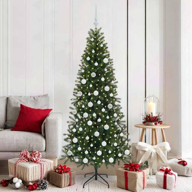 Berkfield Home Artificial Christmas Tree with 300 LEDs Green 180 cm PE & PVC - image 1