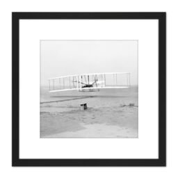 Artery8 Daniels First Flight Wright Brothers 1903 Photo 8X8 Inch Square Wooden Framed Wall Art Print Picture with Mount in Black - thumbnail 1