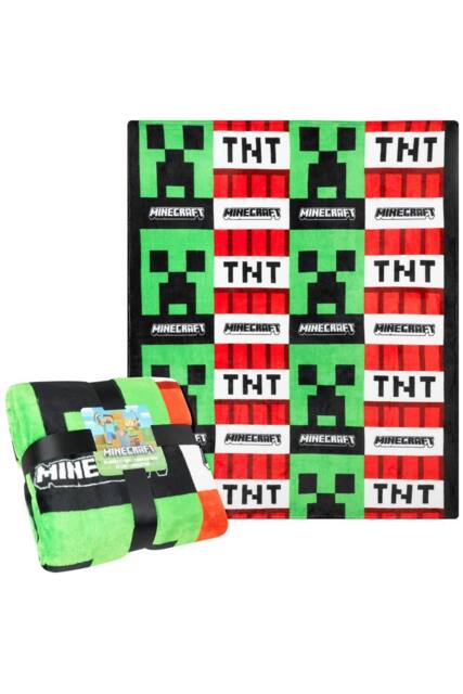 Minecraft Creeper & TNT Blanket 156 x 128cm Bedroom Bed Cover Soft Decor - Size: 156 x 128 cm - image 1