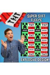 Minecraft Creeper & TNT Blanket 156 x 128cm Bedroom Bed Cover Soft Decor - Size: 156 x 128 cm - thumbnail 4