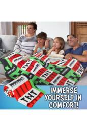 Minecraft Creeper & TNT Blanket 156 x 128cm Bedroom Bed Cover Soft Decor - Size: 156 x 128 cm - thumbnail 5