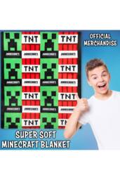 Minecraft Creeper & TNT Blanket 156 x 128cm Bedroom Bed Cover Soft Decor - Size: 156 x 128 cm - thumbnail 2