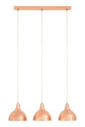 Orsina 3 Pendant Light with Copper Finish, Contemporary Ceiling Lighting Fixture For Kitchen Island Or Dining Area in Gold - thumbnail 1
