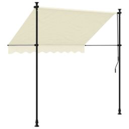 Berkfield Home Retractable Awning Cream 200x150 cm Fabric & Steel - thumbnail 5