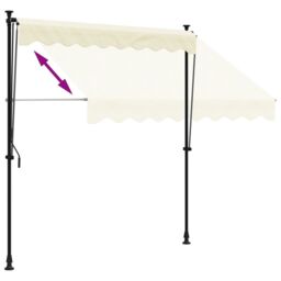 Berkfield Home Retractable Awning Cream 200x150 cm Fabric & Steel - thumbnail 6