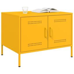 Berkfield Home Sturdy Coffee Table Mustard Yellow 68x50x50.5 cm Steel