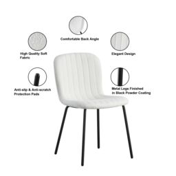 MCC Direct Bella Luxe Set of 4 Teddy Faux Fur Dining Chairs in Blue - thumbnail 9