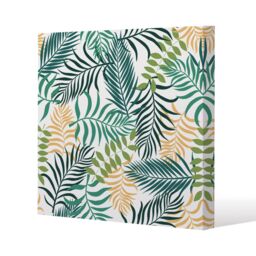 Benjamin Tate Design Tropical palm leaves (Canvas Print) / 90 x 90 x 4cm in Natural - Size: 90 x 90 x 4 cm - thumbnail 1
