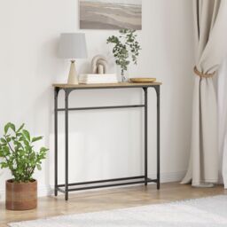 Berkfield Home Console Table Artisan Oak 75x19, 5x75 cm Engineered Wood & Steel in Brown