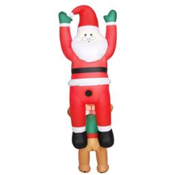 OUTSUNNY Blow Up Hanging Christmas Decoration with Built-in LED Lights in Red - Size: 7ft - thumbnail 2