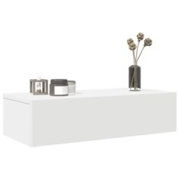 Berkfield Home Wall Shelf with Drawers White 60x26.5x15 cm Engineered Wood