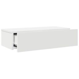 Berkfield Home Wall Shelf with Drawers White 60x26.5x15 cm Engineered Wood - thumbnail 7