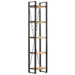 Berkfield Home Beautiful 5-Tier Bookcase 39x30x180 cm Solid Mango Wood in Brown - Size: 39 x 30 x 180 cm - thumbnail 6