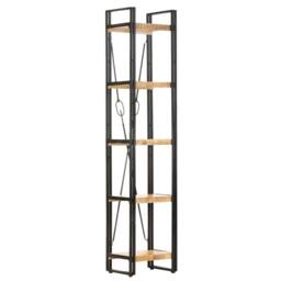Berkfield Home Beautiful 5-Tier Bookcase 39x30x180 cm Solid Mango Wood in Brown - Size: 39 x 30 x 180 cm - thumbnail 9