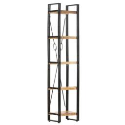 Berkfield Home Beautiful 5-Tier Bookcase 39x30x180 cm Solid Mango Wood in Brown - Size: 39 x 30 x 180 cm - thumbnail 8