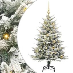 Berkfield Home Artificial Pre-lit Christmas Tree with Ball Set Green 120 cm - thumbnail 2