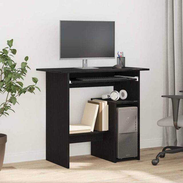 Berkfield Home Desk Black Oak 80x45x74 cm Engineered Wood - Size: 80 x 45 x 74 cm - image 1