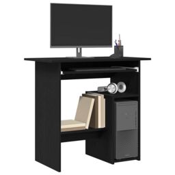 Berkfield Home Desk Black Oak 80x45x74 cm Engineered Wood - Size: 80 x 45 x 74 cm - thumbnail 4