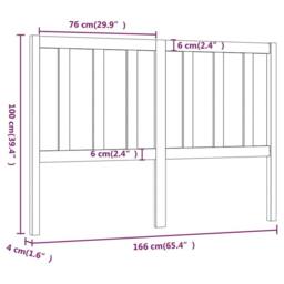 Berkfield Home Bed Headboard Grey 166x4x100 cm Solid Wood Pine - Size: 166 x 4 x 100 cm - thumbnail 6