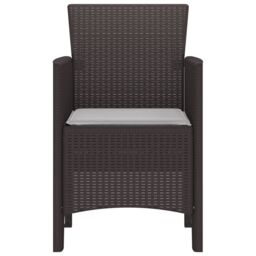 Berkfield Home Garden Chairs with Cushions 4 pcs Brown Poly Rattan - thumbnail 5