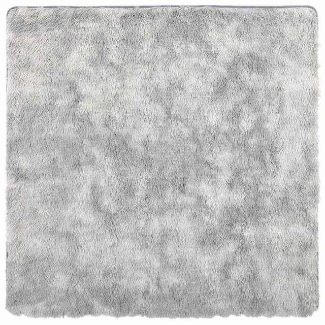 Berkfield Home Shaggy Rug High Pile NAVARRA Silver Grey 200x200 cm Polyester - Size: Medium - image 1