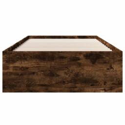 Berkfield Home Bed Frame without Mattress Smoked Oak 90x190 cm Single Engineered Wood in Brown - thumbnail 5