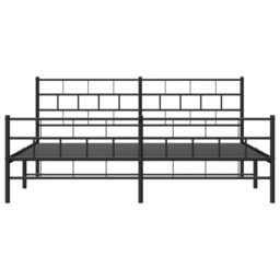 Berkfield Home Metal Bed Frame with Headboard & Footboard Black 193x203 cm - thumbnail 5