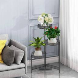 EONLION 3 Tier Metal Plant Stand in Black - Size: 100 cm - thumbnail 4