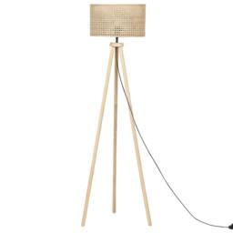 Wyld and Coco Rustic Rattan Drum Floor Lamp 151 cm Tripod in Natural - thumbnail 4