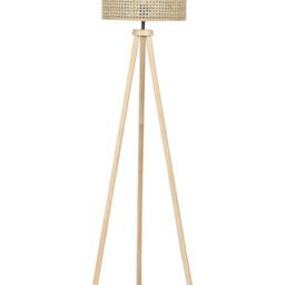 Wyld and Coco Rustic Rattan Drum Floor Lamp 151 cm Tripod in Natural - thumbnail 2