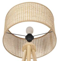 Wyld and Coco Rustic Rattan Drum Floor Lamp 151 cm Tripod in Natural - thumbnail 6