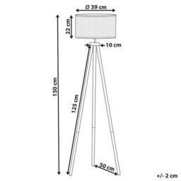 Wyld and Coco Rustic Rattan Drum Floor Lamp 151 cm Tripod in Natural - thumbnail 3