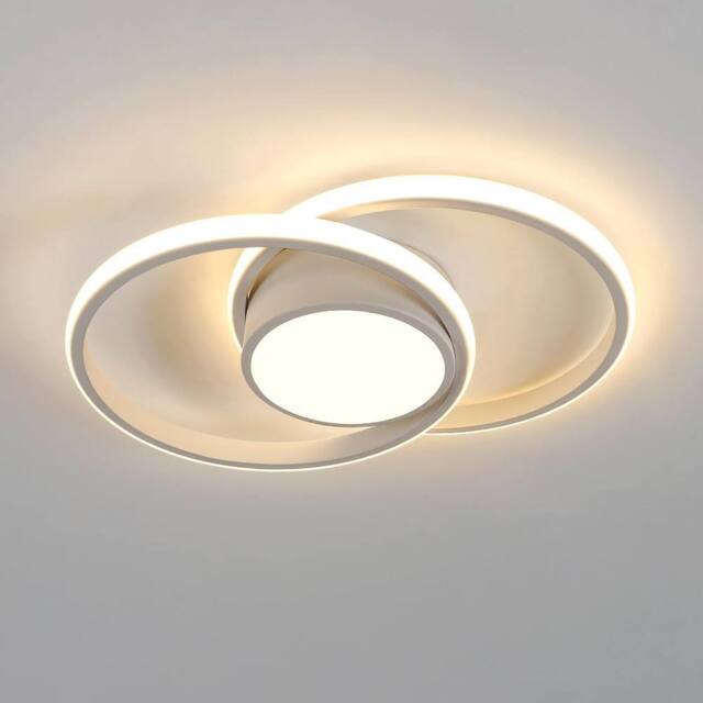 Goeco LED Ceiling Light, 42 W, Modern, Round, 40 cm, 3000K, for Bedrooms in White - image 1