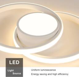 Goeco LED Ceiling Light, 42 W, Modern, Round, 40 cm, 3000K, for Bedrooms in White - thumbnail 3