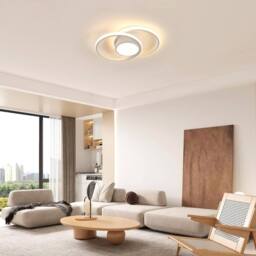 Goeco LED Ceiling Light, 42 W, Modern, Round, 40 cm, 3000K, for Bedrooms in White - thumbnail 9