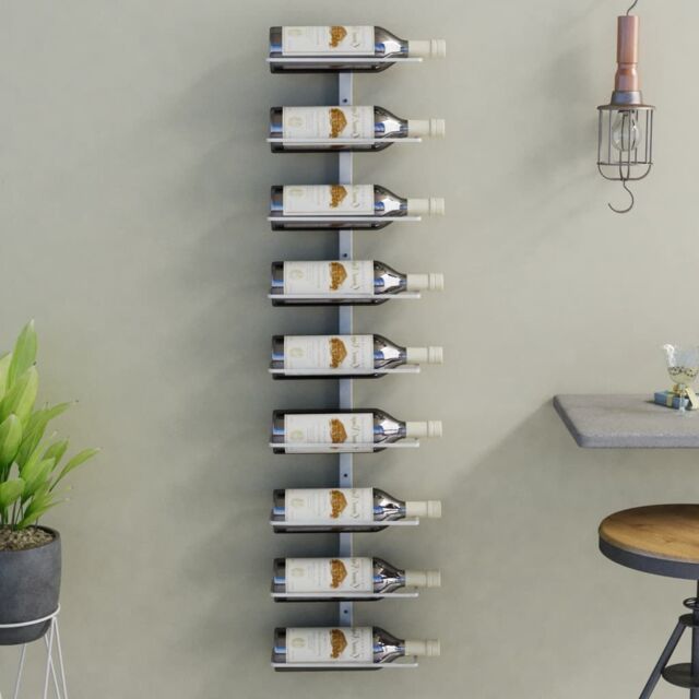 Berkfield Home Wall-mounted Wine Rack for 9 Bottles White Iron - image 1