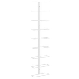 Berkfield Home Wall-mounted Wine Rack for 9 Bottles White Iron - thumbnail 2