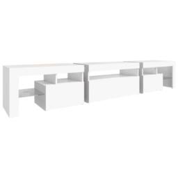 Berkfield Home TV Cabinet with LED Lights White 215x36.5x40 cm - thumbnail 8
