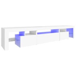 Berkfield Home TV Cabinet with LED Lights White 215x36.5x40 cm - thumbnail 3