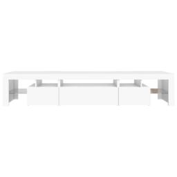 Berkfield Home TV Cabinet with LED Lights White 215x36.5x40 cm - thumbnail 9