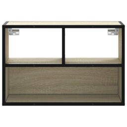 Berkfield Home TV Cabinet Sonoma Oak 60x31x39.5 cm Engineered Wood & Metal in Brown - thumbnail 4