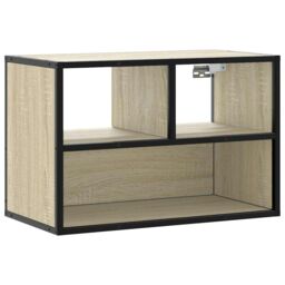 Berkfield Home TV Cabinet Sonoma Oak 60x31x39.5 cm Engineered Wood & Metal in Brown - thumbnail 2